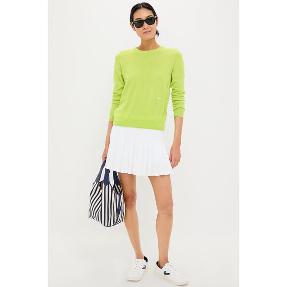 NWT Tuckernuck Lime Green Cashmere Crew Neck Sweater - Picture 4 of 6